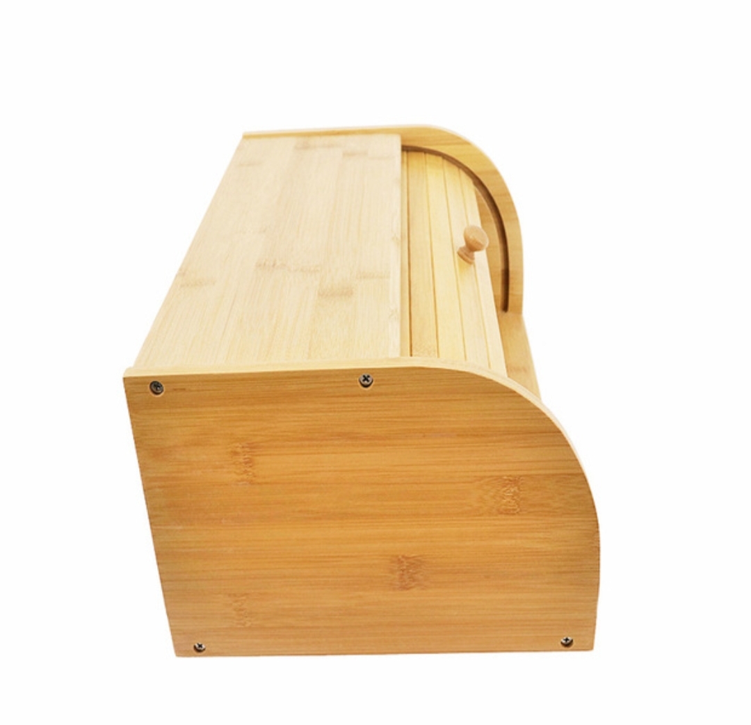 Bamboo storage box Desktop creative Solid wood kitchen storage box Kitchen supplies with lid wooden cabinet drawer type bread box undefined