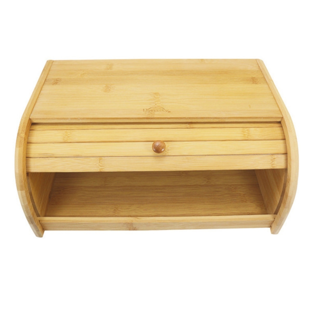 Bamboo storage box Desktop creative Solid wood kitchen storage box Kitchen supplies with lid wooden cabinet drawer type bread box Specification drawing
