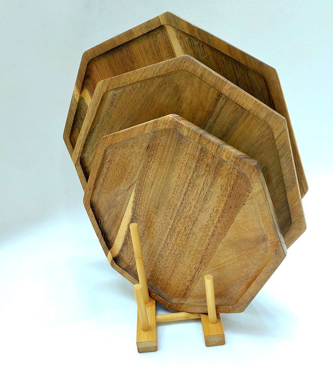 Anise acacia wood plate Solid wood Japanese tea tray octagonal wooden tray household snacks wooden tray tableware plate Item Picture