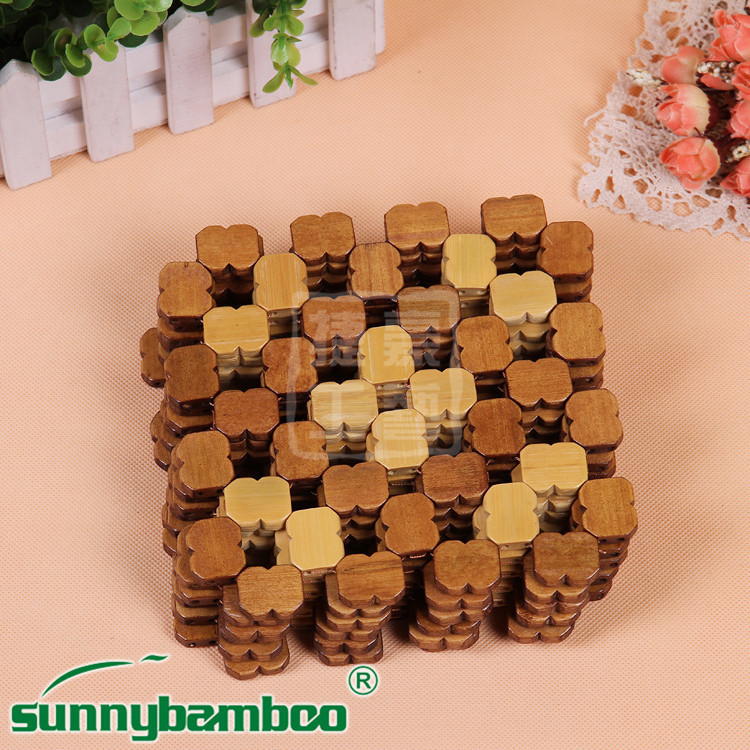 Jiehao factory direct sales low price supply bamboo wooden various specifications of heat insulation mat bowl mat pot mat details Picture