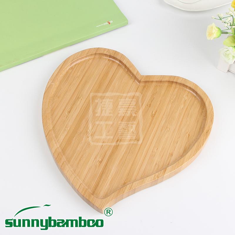 Jiehao European bamboo tray love apple shape all bamboo home flower tea tray bamboo cup fruit tray Specification drawing