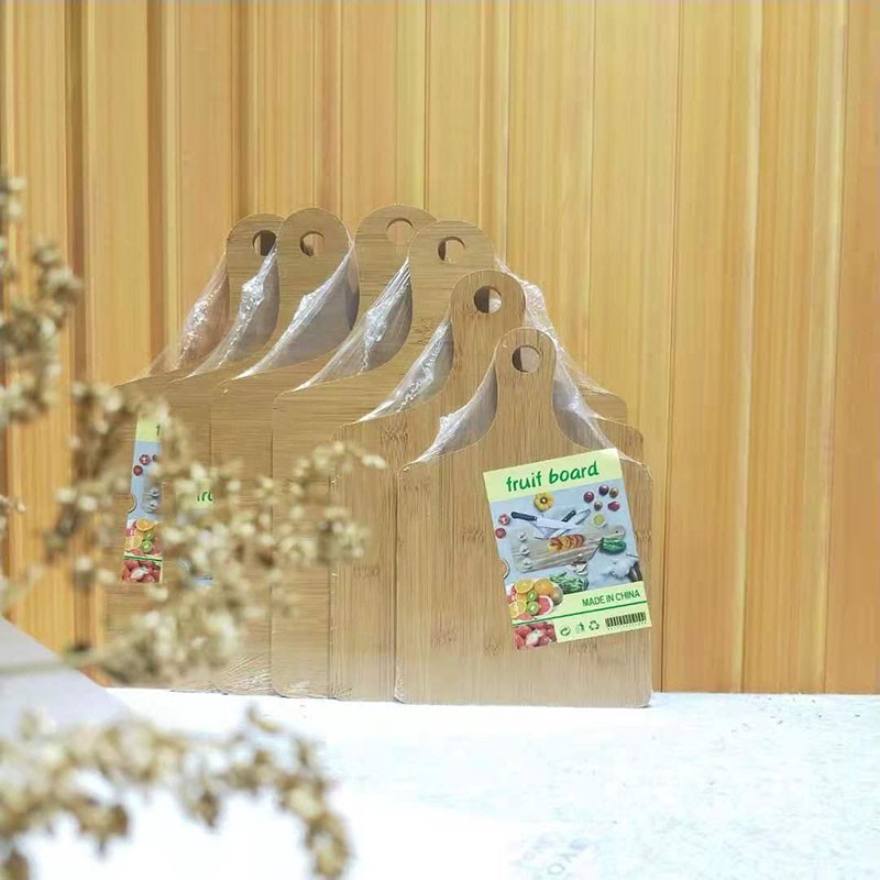 Jiehao natural bamboo kitchen household practical fruit board feel comfortable case can hang cutting board durable cutting board details Picture
