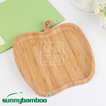 European bamboo tray Love apple shape all bamboo household flower tea tray bamboo cup fruit tray details Picture