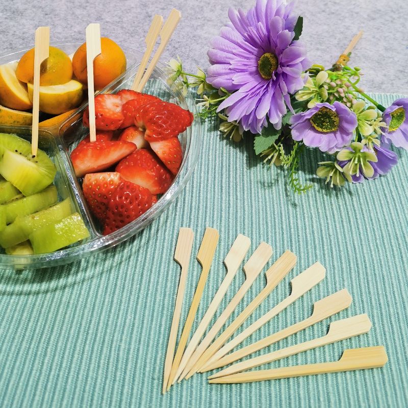 Jihao bamboo barbecue Kanto skewer without bamboo skewer iron cannon skewer fruit stick one-time special 9cm full figure