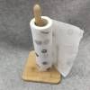 Jiehao bamboo household kitchen bamboo paper towel rack paper towel cling film storage rack creative bamboo sanitary roll paper artifacts