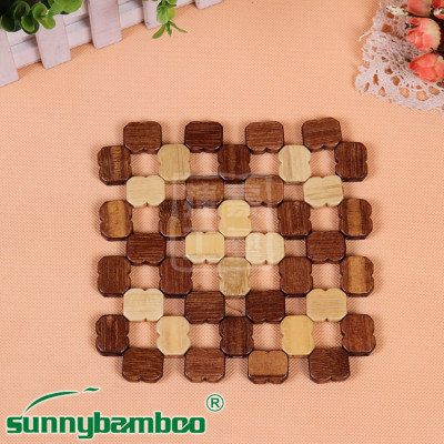 Jiehao factory direct sales low price supply bamboo wooden various specifications of heat insulation mat bowl mat pot mat