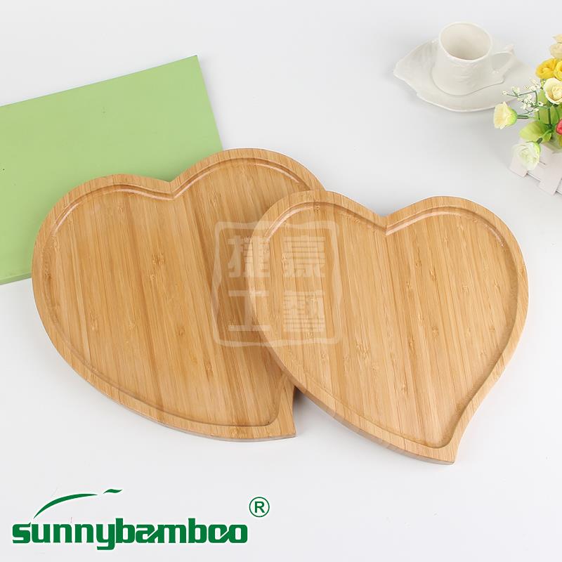 Jiehao European bamboo tray love apple shape all bamboo home flower tea tray bamboo cup fruit tray
