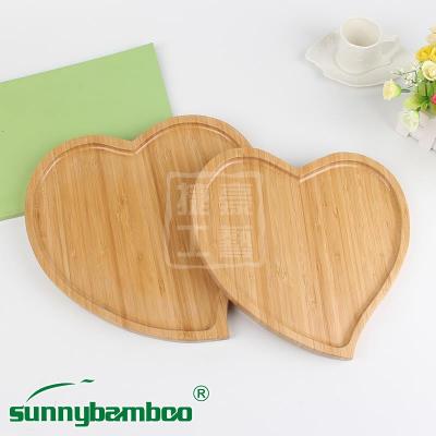 Jiehao European bamboo tray love apple shape all bamboo home flower tea tray bamboo cup fruit tray